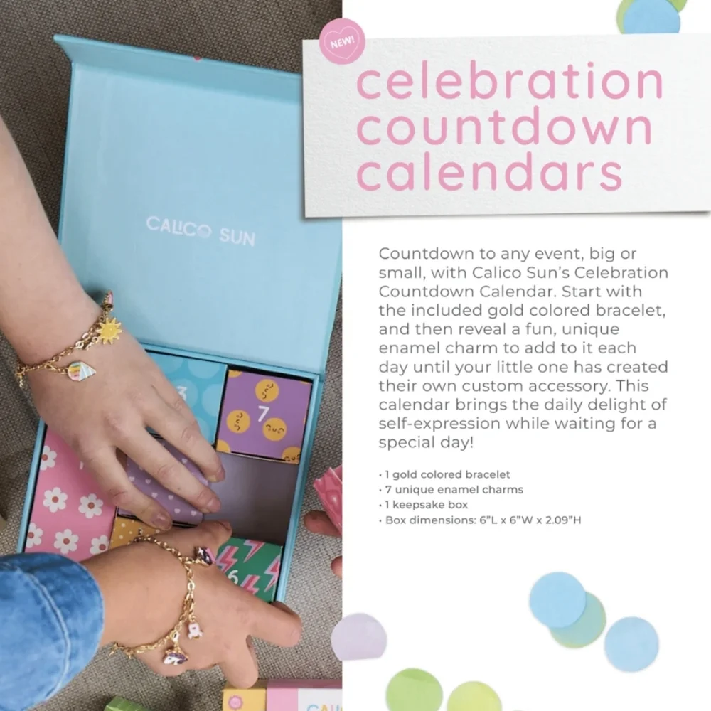 Calico Sun Celebration Countdown Calendar CHARM BRACELET Set